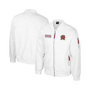 RVA Y WPbgu] AE^[ Men's Maryland Terrapins White Rabbit Full-Zip Bomber Jacket White