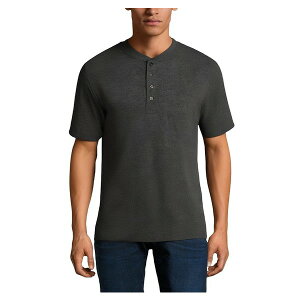 �L���O�T�C�Y �����Y �V���c �g�b�v�X Big & Tall Shrink-Less Lightweight Henley T-Shirt Black