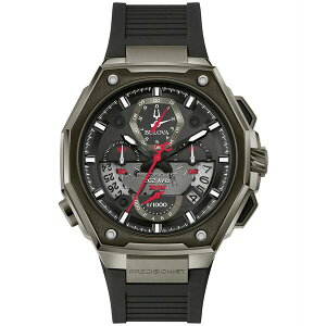 uo fB[X rv ANZT[ Men's Precisionist X Black EPDM Rubber Strap Watch 44.5mm Black