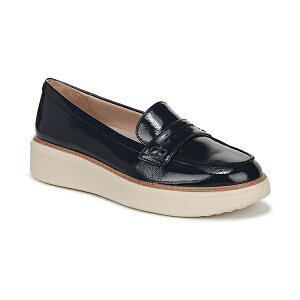CtXgCh fB[X Xb|E[t@[ V[Y Women's Chelsea Round Toe Platform Penny Loafers Lux Navy Patent Faux Leather