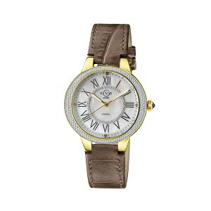 WFr fB[X rv ANZT[ GV2 Women's Astor II Brown Leather Swiss Quartz Strap Watch 36mm Gold-Tone