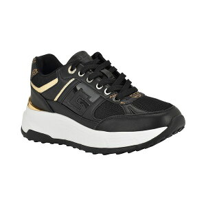 QX fB[X Xj[J[ V[Y Women's Fonzi Chunky Platform Sneakers Black/Gold