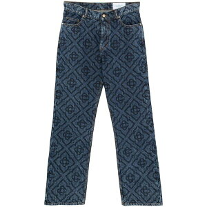 �J�T�u�����J �����Y �f�j���p���c �{�g���X Laser monogram jeans Blue