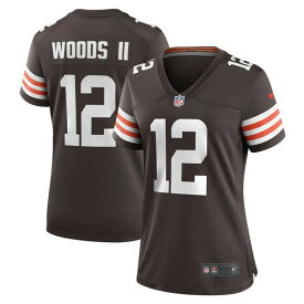 ナイキ レディース ユニフォーム トップス Michael Woods II Cleveland Browns Nike Women's Game Player Jersey Brown