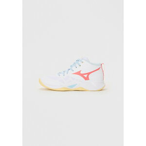 ~Ym fB[X tBbglX X|[c WAVE MOMENTUM PRO - Volleyball shoes - white/calypso coral/pale banana