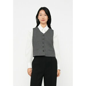 g~[ qtBK[ fB[X WPbgu] AE^[ PINSTRIPE TAILORED VEST - Waistcoat - mid grey