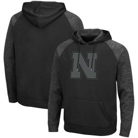 コロシアム メンズ パーカー・スウェットシャツ アウター Nebraska Huskers Colosseum Blackout 3.0 Tonal Raglan Pullover Hoodie Black