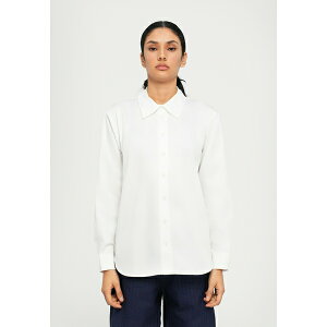 �o�E���E���h�w���K�[�f�� ���f�B�[�X �V���c �g�b�v�X MAXENE - Button-down blouse - white