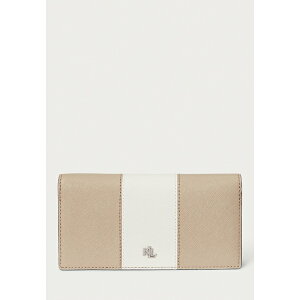 ラルフローレン レディース 財布 アクセサリー TWO-TONE CROSSHATCH LEATHER SLIM WALLET - Wallet - beige/soft white