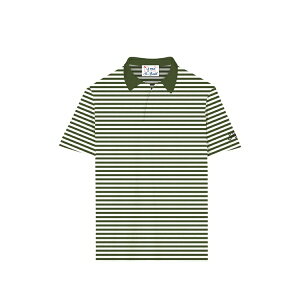 �G���V�[�c�[�Z�C���g�o�[�X �����Y T�V���c �g�b�v�X Striped-pattern polo-collar t-shirt Green