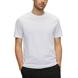 ヒューゴボス メンズ Tシャツ トップス BOSS Men's Cotton-Blend Bubble-Jacquard Structure T-shirt White
