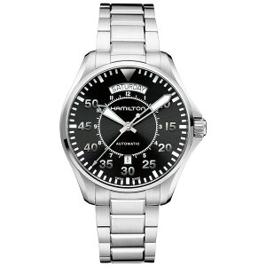 �n�~���g�� ���f�B�[�X �r���v �A�N�Z�T���[ Men's Swiss Automatic Khaki Pilot Stainless Steel Bracelet Watch 42mm H64615135 No Color