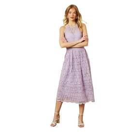 オアシス レディース ワンピース トップス Women's Lace Detail Halterneck Midi Dress Lilac