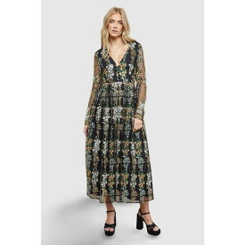 オアシス レディース ワンピース トップス Women's Open Back Long Sleeve Midi Dress Multi