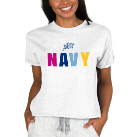 コンセプトスポーツ レディース Tシャツ トップス Navy Midshipmen Concepts Sport Women's TriBlend Mainstream Terry Short Sleeve Sweatshirt Top Oatmeal