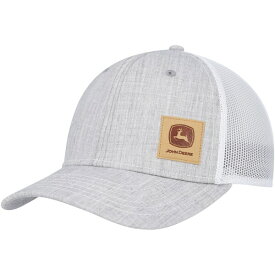 ジョンディア メンズ 帽子 アクセサリー John Deere Sueded Corner Logo Trucker Adjustable Hat Gray