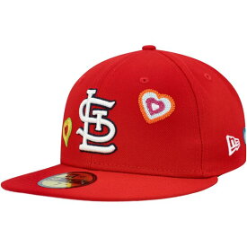 ニューエラ メンズ 帽子 アクセサリー St. Louis Cardinals New Era Chain Stitch Heart 59FIFTY Fitted Hat Red