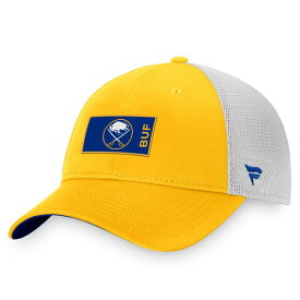 ファナティクス メンズ 帽子 アクセサリー Buffalo Sabres Fanatics Branded Authentic Pro Rink Trucker Snapback Hat Gold/White