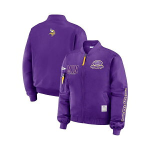 EFA oC GEAh[Y fB[X WPbgu] AE^[ Women's Purple Minnesota Vikings Patch Full-Zip Bomber Jacket Purple