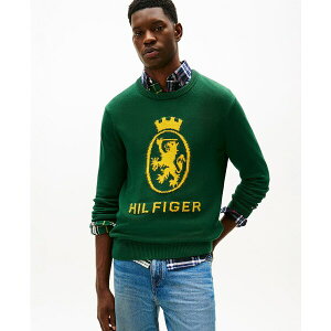�g�~�[ �q���t�B�K�[ �����Y �j�b�g&�Z�[�^�[ �A�E�^�[ Men's Gifting Crest Crewneck Sweater Ornamental Green