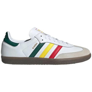 adidas �A�f�B�_�X �����Y �X�j�[�J�[ �yadidas Samba OG White Rasta�z �T�C�Y US_M_4 Cloud White/Yellow/Collegiate Green