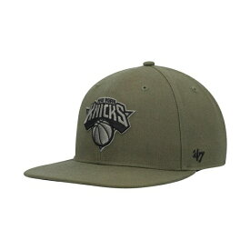 47ブランド レディース 帽子 アクセサリー Men's Olive New York Knicks Ballpark Camo Captain Snapback Hat Olive