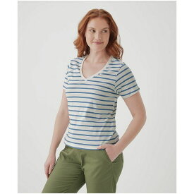 パクト レディース カットソー トップス Cotton Softspun V-Neck Tee Paris stripe