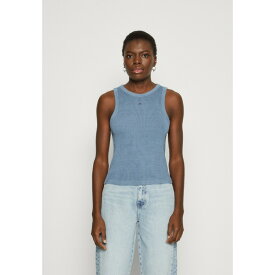 トミー ヒルフィガー レディース Tシャツ トップス MUTED SLIM TANK - Top - blue coal