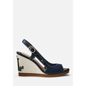 ラルフローレン レディース サンダル シューズ RONI WEDGE - Wedge sandals - refined navy