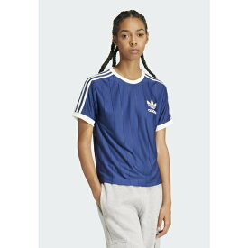 アディダスオリジナルス レディース Tシャツ トップス SPORTS CLUB 3 STRIPE - Print T-shirt - dark blue