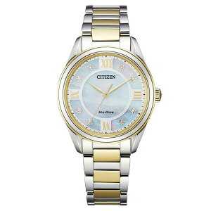 V`Y fB[X uXbgEoOEANbg ANZT[ Eco-Drive Women's Arezzo Diamond-Accent Two-Tone Stainless Steel Bracelet Watch 32mm Two-tone