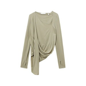 �w�����[�g �����O ���f�B�[�X �V���c �g�b�v�X Asymmetric draped top Neutrals