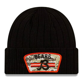 ニューエラ メンズ 帽子 アクセサリー Chicago Bears New Era 2021 Salute To Service B Cuffed Knit Hat Black