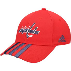 アディダス メンズ 帽子 アクセサリー Washington Capitals adidas Locker Room Three Stripe Adjustable Hat Red