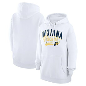 カールバンクス レディース パーカー・スウェットシャツ アウター Indiana Pacers G III 4Her by Carl Banks Women's Filigree Logo Pullover Hoodie White