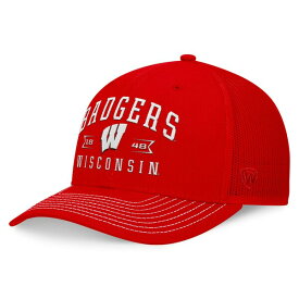 トップ・オブ・ザ・ワールド メンズ 帽子 アクセサリー Wisconsin Badgers Top of the World Carson Trucker Adjustable Hat Red