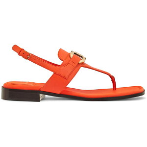 Ferragamo tFK fB[X Xj[J[ yFerragamo Gancini Leather Flat Sandals Orange (Women's)z TCY US_7.5(24.5cm) Orange