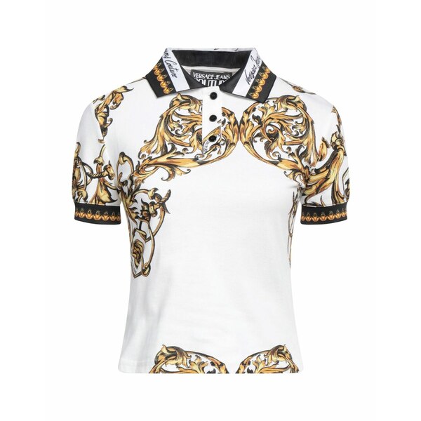 VERSACE JEANS COUTURE ベルサーチ ポロシャツ トップス レディース Polo shirts White