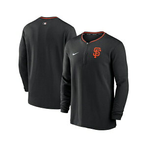 �i�C�L �����Y �V���c �g�b�v�X Men's Black San Francisco Giants Authentic Collection Performance Half-Zip Top Black