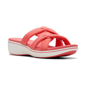 N[NX fB[X T_ V[Y Cloudsteppers Breeze Rae Cam Slip-On Flat Sandals Bright Coral Textile