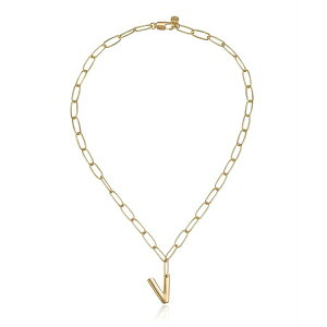 GeBJ fB[X lbNXE`[J[Ey_ggbv ANZT[ Paperclip Chain Initial Necklace Gold-V