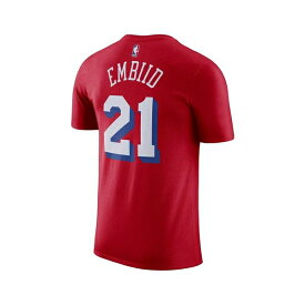 ジョーダン レディース Tシャツ トップス Men's Joel Embiid Red Philadelphia 76ers 2022/23 Statement Edition Name and Number T-shirt Red