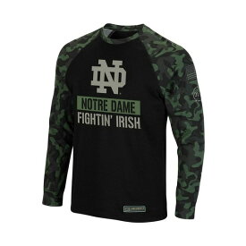 コロシアム レディース Tシャツ トップス Men's Black, Camo Notre Dame Fighting Irish OHT Military-Inspired Appreciation Big and Tall Raglan Long Sleeve T-shirt Black, Camo
