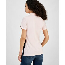 トミー ヒルフィガー レディース シャツ トップス Women's Colorblock Logo Zip-Front Polo Shirt Balrna Pnk