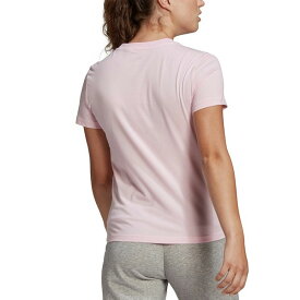 アディダス レディース Tシャツ トップス Women's Essentials Cotton Linear Logo T-Shirt Clear Pink/white