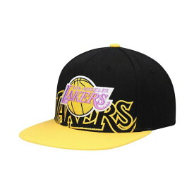 ミッチェル&ネス レディース 帽子 アクセサリー Men's Black, Gold Los Angeles Lakers Hardwood Classics Low Big Face Snapback Hat Black, Gold