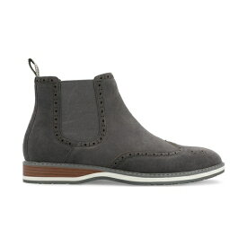 ヴァンセ カンパニー メンズ ブーツ シューズ Men's Thorpe Tru Comfort Foam Wingtip Slip-On Chelsea Boots Gray