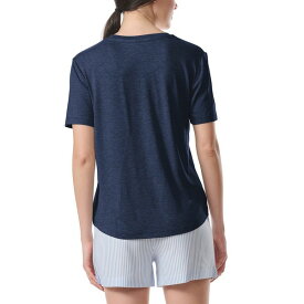 トミー ヒルフィガー レディース Tシャツ トップス Women's 2-Pc. T-Shirt & Boxer Pajamas Set Navy Sleet Stripe