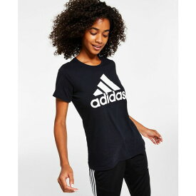 アディダス レディース Tシャツ トップス Women's Essentials Logo Cotton T-Shirt, XS-4X Black/white