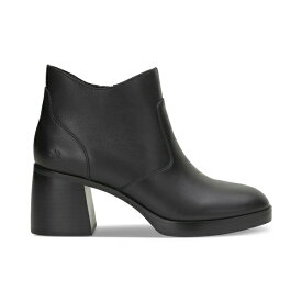 ラッキーブランド レディース ブーツ シューズ Women's Quinlee Block-Heel Ankle Booties Black Leather